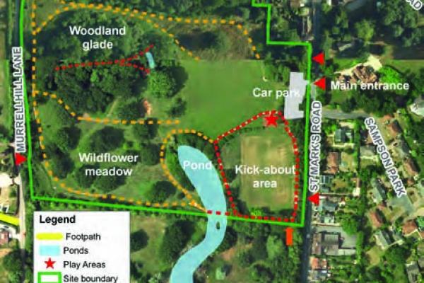 Pope's Meadow map showing circular path